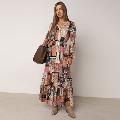 Sukienka trapezowa boho born2be ze sklepu: born2be.pl w kategorii: Sukienki - zdjęcie 054DCF2-170-2564_184517