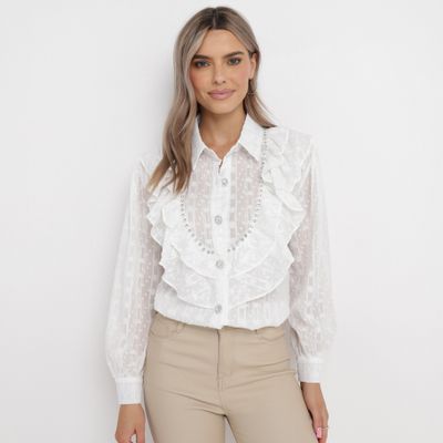 Koszula damska na wiosnę elegancka born2be ze sklepu: born2be.pl w kategorii: Koszule damskie - zdjęcie 054DCF2-170-2564_239726