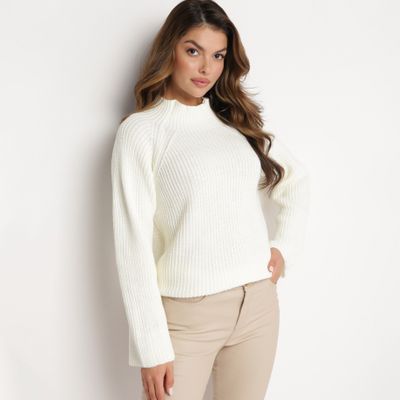 Sweter damski casual na zimę born2be ze sklepu: born2be.pl w kategorii: Swetry damskie - zdjęcie 054DCF2-170-2564_284277