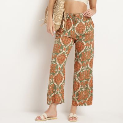 Spodnie damskie w stylu boho na wiosnę born2be ze sklepu: born2be.pl w kategorii: Spodnie damskie - zdjęcie 054DCF2-170-2564_330373