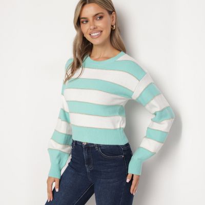 Sweter damski casual na zimę born2be ze sklepu: born2be.pl w kategorii: Swetry damskie - zdjęcie 054DCF2-170-2564_352078
