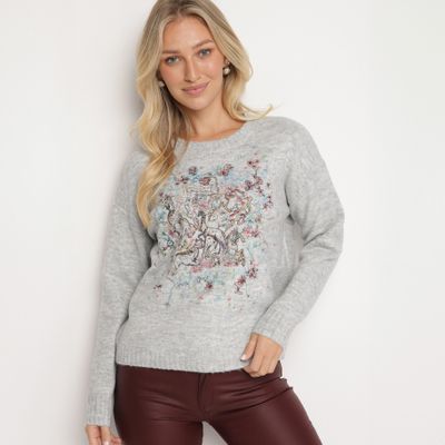 Sweter damski casual na zimę born2be ze sklepu: born2be.pl w kategorii: Swetry damskie - zdjęcie 054DCF2-170-2564_353193