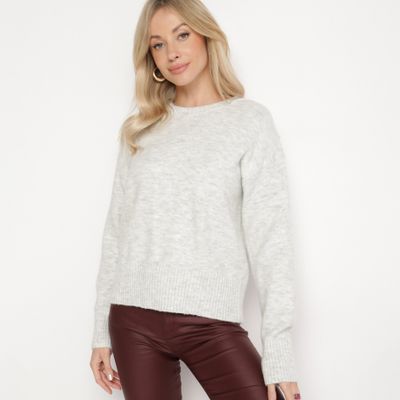 Sweter damski casual na zimę born2be ze sklepu: born2be.pl w kategorii: Swetry damskie - zdjęcie 054DCF2-170-2564_354321
