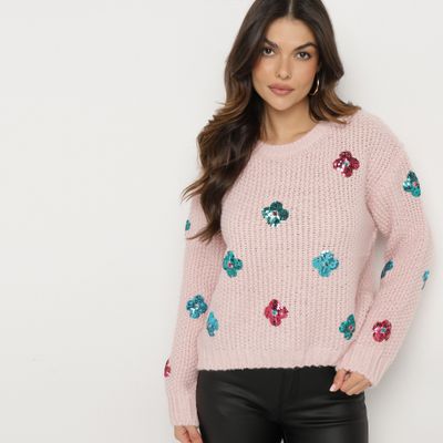 Sweter damski casualowy na zimę born2be ze sklepu: born2be.pl w kategorii: Swetry damskie - zdjęcie 054DCF2-170-2564_358118