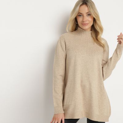 Sweter damski casualowy na zimę born2be ze sklepu: born2be.pl w kategorii: Swetry damskie - zdjęcie 054DCF2-170-2564_362936