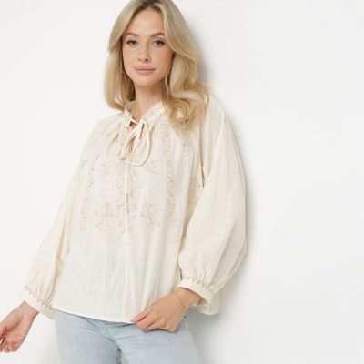 Bluzka damska na wiosnę boho born2be ze sklepu: born2be.pl w kategorii: Bluzki damskie - zdjęcie 054DCF2-170-2564_366611