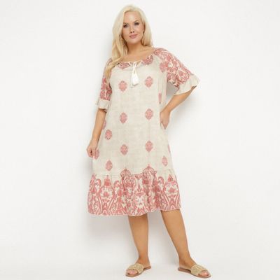 Sukienka oversize boho born2be ze sklepu: born2be.pl w kategorii: Sukienki - zdjęcie 054DCF2-170-2564_378040