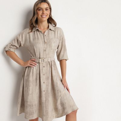 Sukienka casual koszulowa born2be ze sklepu: born2be.pl w kategorii: Sukienki - zdjęcie 054DCF2-170-2564_381699