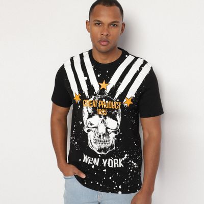 T-shirt męski na wiosnę born2be ze sklepu: born2be.pl w kategorii: T-shirty męskie - zdjęcie 054DCF2-170-2564_382131