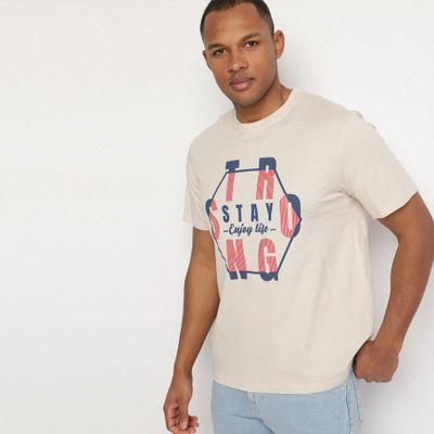 T-shirt męski w stylu młodzieżowym na wiosnę born2be ze sklepu: born2be.pl w kategorii: T-shirty męskie - zdjęcie 054DCF2-170-2564_382345