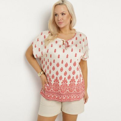 Bluzka damska na wiosnę w stylu boho born2be ze sklepu: born2be.pl w kategorii: Bluzki damskie - zdjęcie 054DCF2-170-2564_382952
