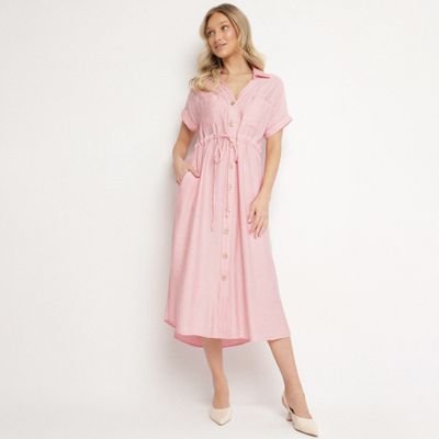 Sukienka casual koszulowa born2be ze sklepu: born2be.pl w kategorii: Sukienki - zdjęcie 054DCF2-170-2564_384894