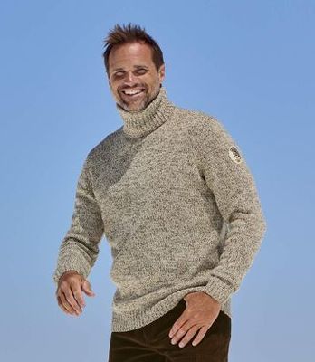 beżowy Sweter męski casual Atlas For Men ze sklepu: Atlas For Men w kategorii: Swetry męskie
