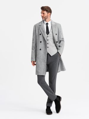 Płaszcz męski elegancki Ombre Clothing ze sklepu: ombre w kategorii: Płaszcze męskie - zdjęcie 2F79836-D9D-2071_127380-5