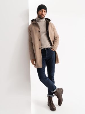 Płaszcz męski jesienny Ombre Clothing ze sklepu: ombre w kategorii: Płaszcze męskie - zdjęcie 2F79836-D9D-2071_127561