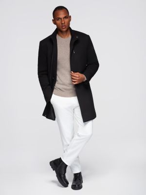 Ombre Clothing - Płaszcz męski elegancki ze sklepu: ombre w kategorii: Płaszcze męskie - zdjęcie 2F79836-D9D-2071_129293