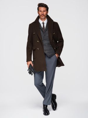 Płaszcz męski elegancki Ombre Clothing ze sklepu: ombre w kategorii: Płaszcze męskie - zdjęcie 2F79836-D9D-2071_129295