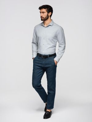 Koszula męska z klasycznym kołnierzykiem letnia Ombre Clothing ze sklepu: ombre w kategorii: Koszule męskie - zdjęcie 2F79836-D9D-2071_133627