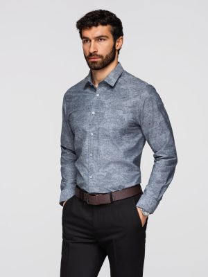Ombre Clothing - Koszula męska z klasycznym kołnierzykiem ze sklepu: ombre w kategorii: Koszule męskie - zdjęcie 2F79836-D9D-2071_133635