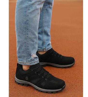 czarny Buty trekkingowe męskie jesienne ze sklepu: Pantofelek24.pl w kategorii: Buty trekkingowe męskie