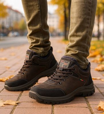 brązowy Buty trekkingowe męskie wiązane ze sklepu: Pantofelek24.pl w kategorii: Buty trekkingowe męskie