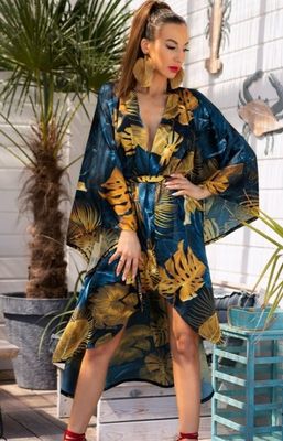 Szlafrok damski elegancki w kwiaty LivCo Corsetti ze sklepu: intimiti.pl w kategorii: Szlafroki damskie - zdjęcie 3B4B001-93A-4736_187564
