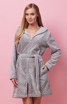 Szlafrok damski w groszki L&amp;amp;L ze sklepu: intimiti.pl w kategorii: Szlafroki damskie - zdjęcie 3B4B001-93A-4736_215797