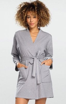 Szlafrok damski bez wzorów casual DKAREN ze sklepu: intimiti.pl w kategorii: Szlafroki damskie - zdjęcie 3B4B001-93A-4736_225469