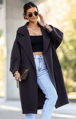 Płaszcz damski na jesień Lara Fashion ze sklepu: intimiti.pl w kategorii: Płaszcze damskie - zdjęcie 3B4B001-93A-4736_245719