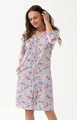 Luna - Szlafrok damski w kwiaty casual ze sklepu: intimiti.pl w kategorii: Szlafroki damskie - zdjęcie 3B4B001-93A-4736_252584