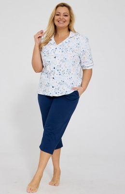 Piżama w kwiaty Cornette ze sklepu: intimiti.pl w kategorii: Piżamy damskie - zdjęcie 3B4B001-93A-4736_255998