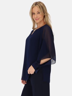 Potis &amp; Verso - Bluzka damska jesienna ze sklepu: Eye For Fashion w kategorii: Bluzki damskie - zdjęcie 3C9BB14-4A0-7058_18363
