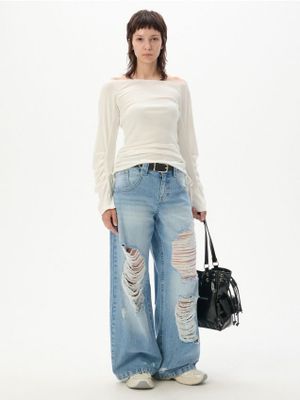 Jeansy damskie w miejskim stylu casual ze sklepu: Cropp w kategorii: Jeansy damskie - zdjęcie 4198BBB-532-6969_018KA-50X