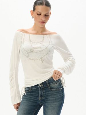 Bluzka damska wiosenna ze sklepu: Cropp w kategorii: Bluzki damskie - zdjęcie 4198BBB-532-6969_180KB-00X
