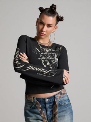 Bluzka damska młodzieżowa jesienna ze sklepu: Cropp w kategorii: Bluzki damskie - zdjęcie 4198BBB-532-6969_186KB-99M