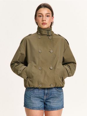 Płaszcz damski casual jesienny ze sklepu: Cropp w kategorii: Płaszcze damskie - zdjęcie 4198BBB-532-6969_416HX-78X