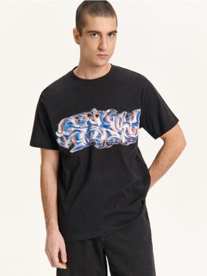 T-shirt męski elegancki ze sklepu: Cropp w kategorii: T-shirty męskie - zdjęcie 4198BBB-532-6969_456HY-99X