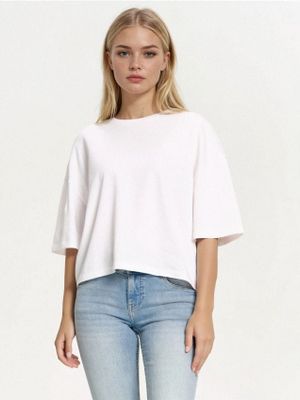 Bluzka damska casual ze sklepu: Cropp w kategorii: Bluzki damskie - zdjęcie 4198BBB-532-6969_824FL-00X