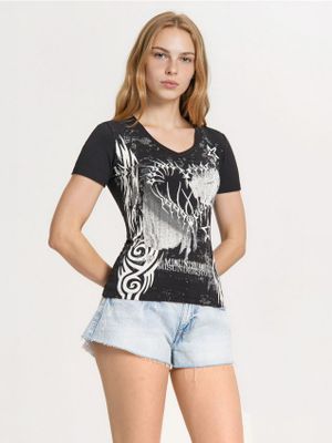 Bluzka damska w stylu młodzieżowym ze sklepu: Cropp w kategorii: Bluzki damskie - zdjęcie 4198BBB-532-6969_885CU-99X