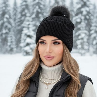 Czapka zimowa damska ze sklepu: Stylion w kategorii: Czapki zimowe damskie - zdjęcie 4D4DD33-06F-2088_7894