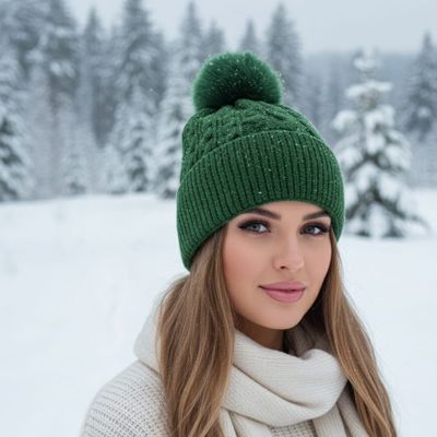 Czapka zimowa damska ze sklepu: Stylion w kategorii: Czapki zimowe damskie - zdjęcie 4D4DD33-06F-2088_7898