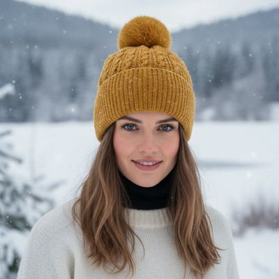 Czapka zimowa damska ze sklepu: Stylion w kategorii: Czapki zimowe damskie - zdjęcie 4D4DD33-06F-2088_7899