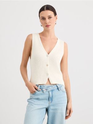 Mohito - Kamizelka damska casual ze sklepu: Mohito w kategorii: Kamizelki damskie - zdjęcie 55A556F-010-6967_041IP