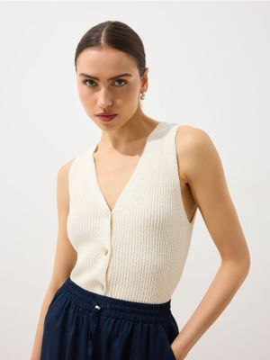 Mohito - Kamizelka damska casual ze sklepu: Mohito w kategorii: Kamizelki damskie - zdjęcie 55A556F-010-6967_041IP