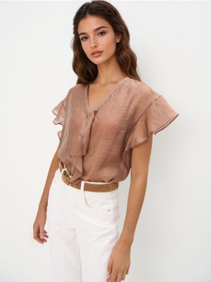 Bluzka damska wiosenna casual Mohito ze sklepu: Mohito w kategorii: Bluzki damskie - zdjęcie 55A556F-010-6967_079HH
