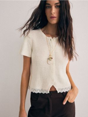 Sweter damski na wiosnę Mohito ze sklepu: Mohito w kategorii: Swetry damskie - zdjęcie 55A556F-010-6967_086IP