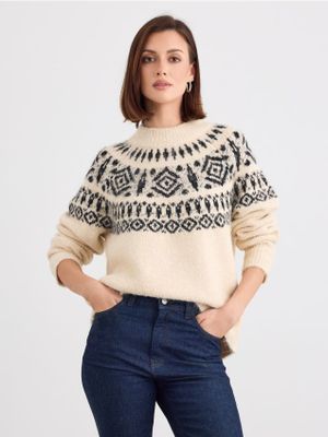 Sweter damski na zimę Mohito ze sklepu: Mohito w kategorii: Swetry damskie - zdjęcie 55A556F-010-6967_465LS