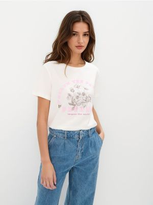 Mohito - Bluzka damska w stylu młodzieżowym wiosenna ze sklepu: Mohito w kategorii: Bluzki damskie - zdjęcie 55A556F-010-6967_615HK