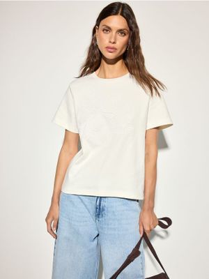 Bluzka damska casual Mohito ze sklepu: Mohito w kategorii: Bluzki damskie - zdjęcie 55A556F-010-6967_828JT