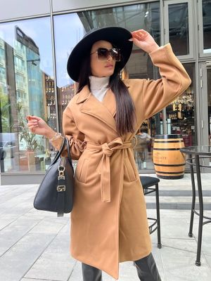 Płaszcz damski casual ModnaKiecka.pl ze sklepu: ModnaKiecka.pl w kategorii: Płaszcze damskie - zdjęcie 64ECE52-355-6290_23052049